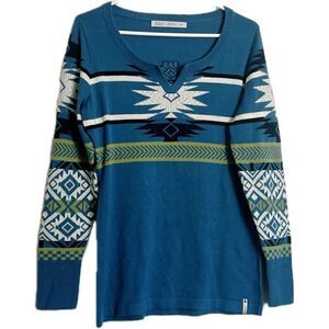 Woolrich women’s size medium split neck Aztec long sleeve sweater